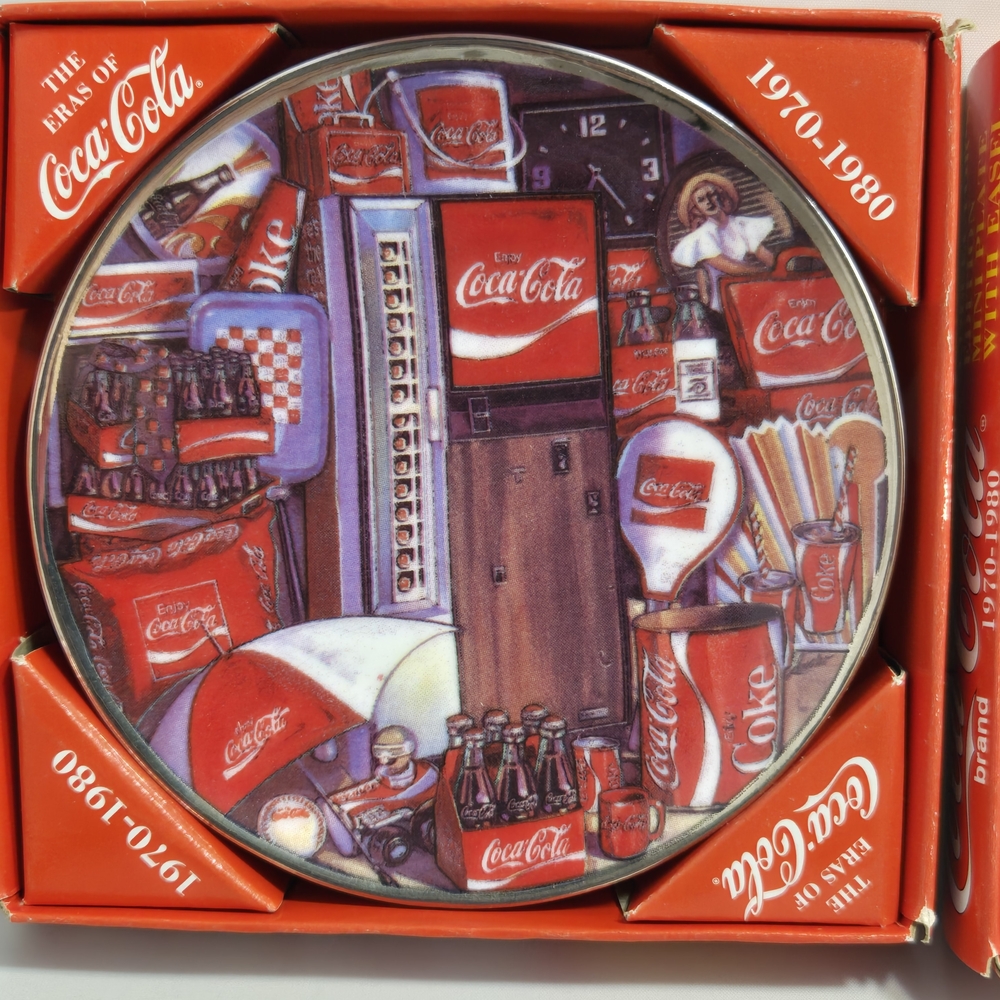 1995 The Eras of Coca Cola Collector's Mini Plate 1970-1980 Item #169889